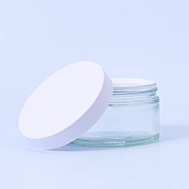 200ml Clear Glass Container & White Lid - Box of 6