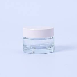 15ml Clear Glass Jar With White Lid - Box of 10