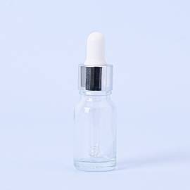 10ml Clear Dropper Bottle With Silver Pipette - Box of 10