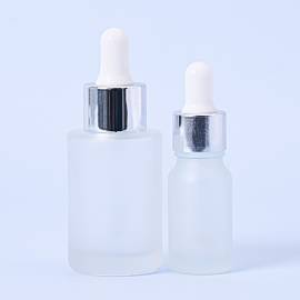Frosted Dropper Bottles With Silver Pipettes