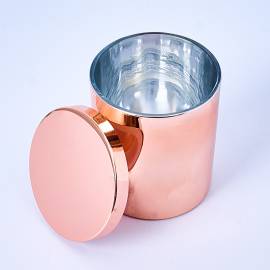 30cl Rose Gold Electroplated Glass with Lid