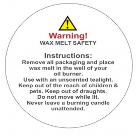 Waterproof Wax Melt Warning Labels Candle Warning Stickers Candle Safety Labels for Wax Melt Molds 1.8 x 1.5 Inches, White 600 Pieces Candle Warning Labels 
