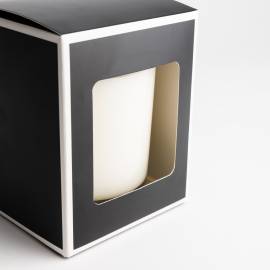 30cl Black Candle Box With White Rim & Window