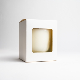 30cl White Candle Box With Window