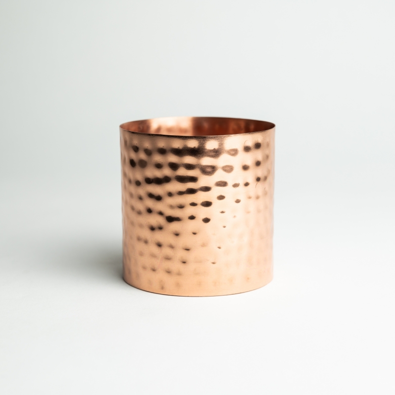 Copper Hammered Metal Candle Container - Box of 6