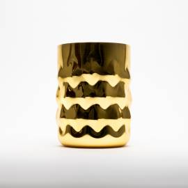 Gold Metal Geo Pattern Candle Container 37.5cl