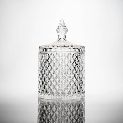 50cl Clear Geo Candle Glass