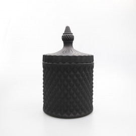 Large 50cl Geo Candle Glass: Matte Black