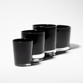 9cl Gloss Black Candle Glass- Box of 12