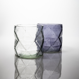 Grey Geometric Candle Glass 30cl - Box of 6