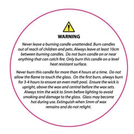 Candle Safety Label - White