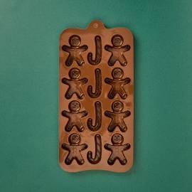Christmas Gingerbread Man & Candy Cane Silicone Mould - Inside