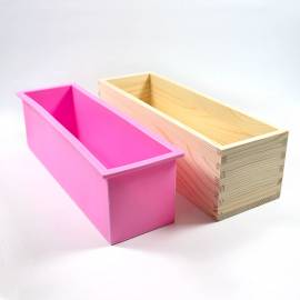 Wooden Soap Mould with Silicone Lining - Two Parts