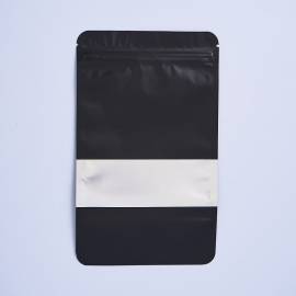 Resealable PET Bag With Window, Large (Black) - Bag of 10