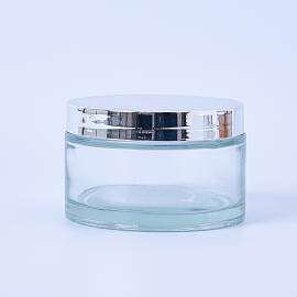 200ml Clear Glass Container & Silver Lid - Box of 6